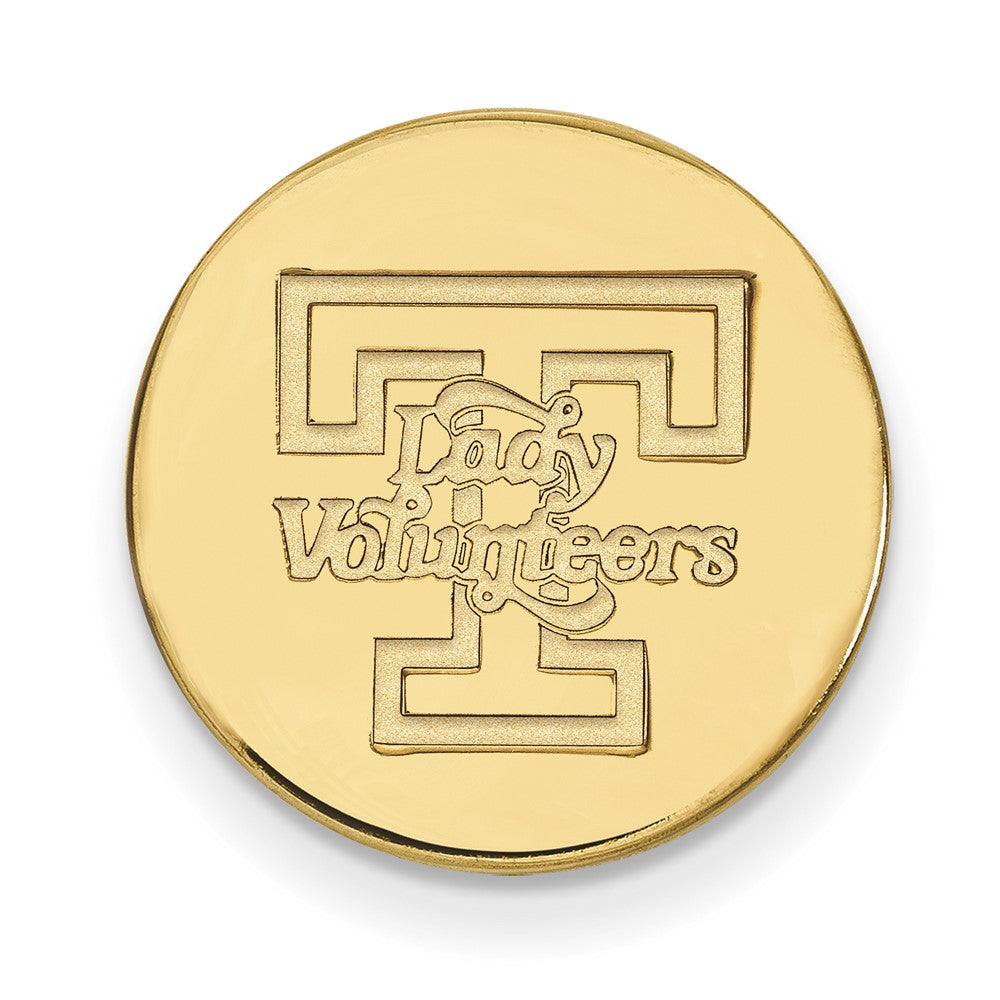 14K Gold Plated Silver U. of Tennessee Lady Volunteers 15mm Pin, Item M12274 by The Black Bow Jewelry Co.