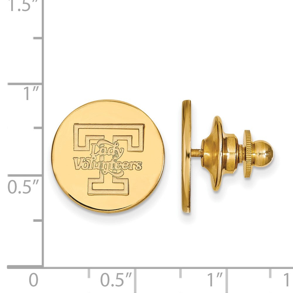 Alternate view of the 14K Gold Plated Silver U. of Tennessee Lady Volunteers 15mm Pin by The Black Bow Jewelry Co.