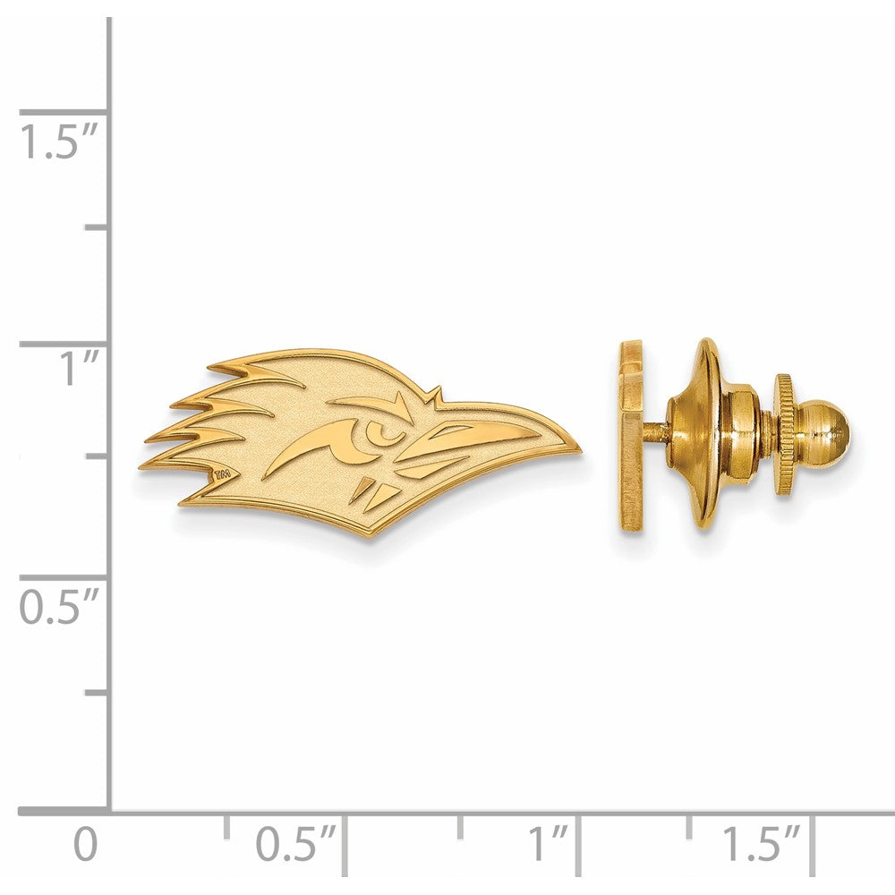 Alternate view of the 14K Gold Plated Silver University of Texas San Antonio 24mm Pin by The Black Bow Jewelry Co.