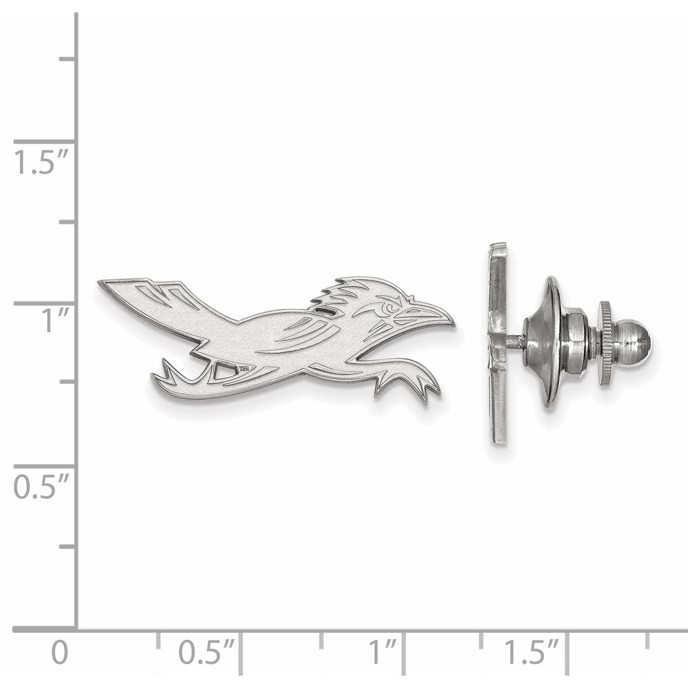 Alternate view of the Sterling Silver University of Texas San Antonio 29mm Roadrunner Pin by The Black Bow Jewelry Co.