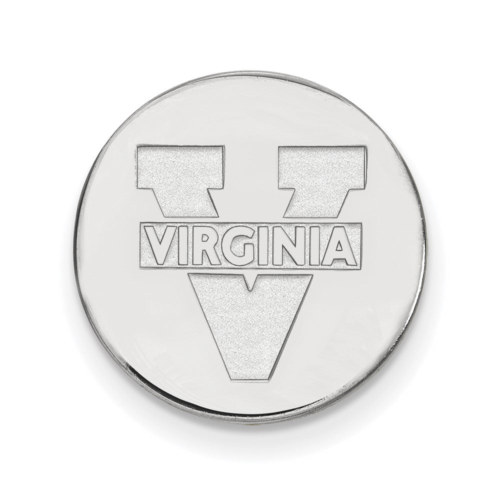 14K White Gold University of Virginia 15mm Lapel or Tie Pin, Item M12281 by The Black Bow Jewelry Co.