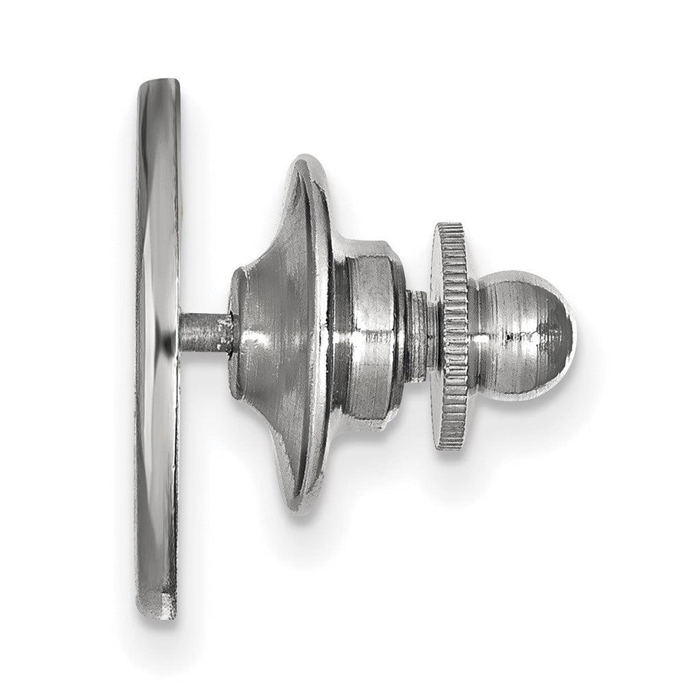 Alternate view of the 14K White Gold University of Wisconsin Initial W 15mm Lapel or Tie Pin by The Black Bow Jewelry Co.