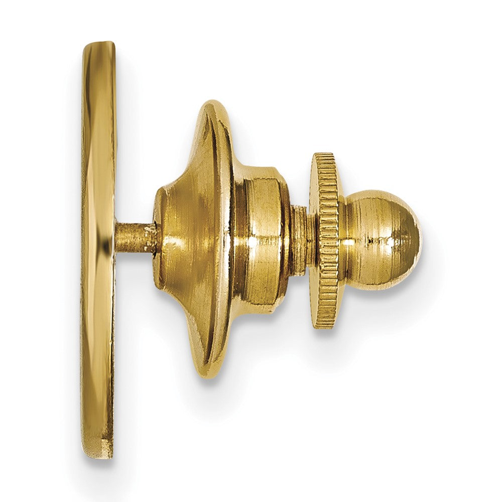 Alternate view of the 14K Yellow Gold University of Wisconsin Initial W 15mm Lapel / Tie Pin by The Black Bow Jewelry Co.