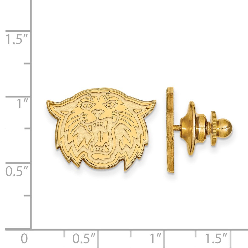 Alternate view of the 14K Yellow Gold Villanova University Wildcat 21mm Lapel or Tie Pin by The Black Bow Jewelry Co.