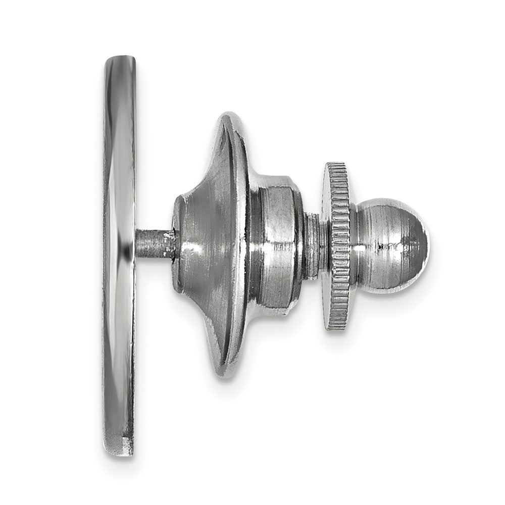 Alternate view of the 14K White Gold Virginia Tech Crest 15mm Lapel or Tie Pin by The Black Bow Jewelry Co.