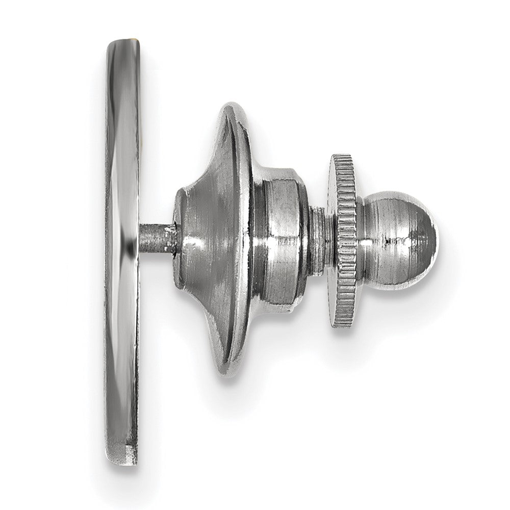 Alternate view of the 14K White Gold Virginia Tech 15mm Disc Lapel or Tie Pin by The Black Bow Jewelry Co.