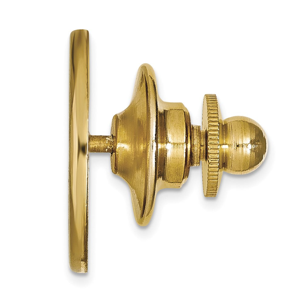 Alternate view of the 14K Yellow Gold Virginia Tech Crest 15mm Lapel or Tie Pin by The Black Bow Jewelry Co.