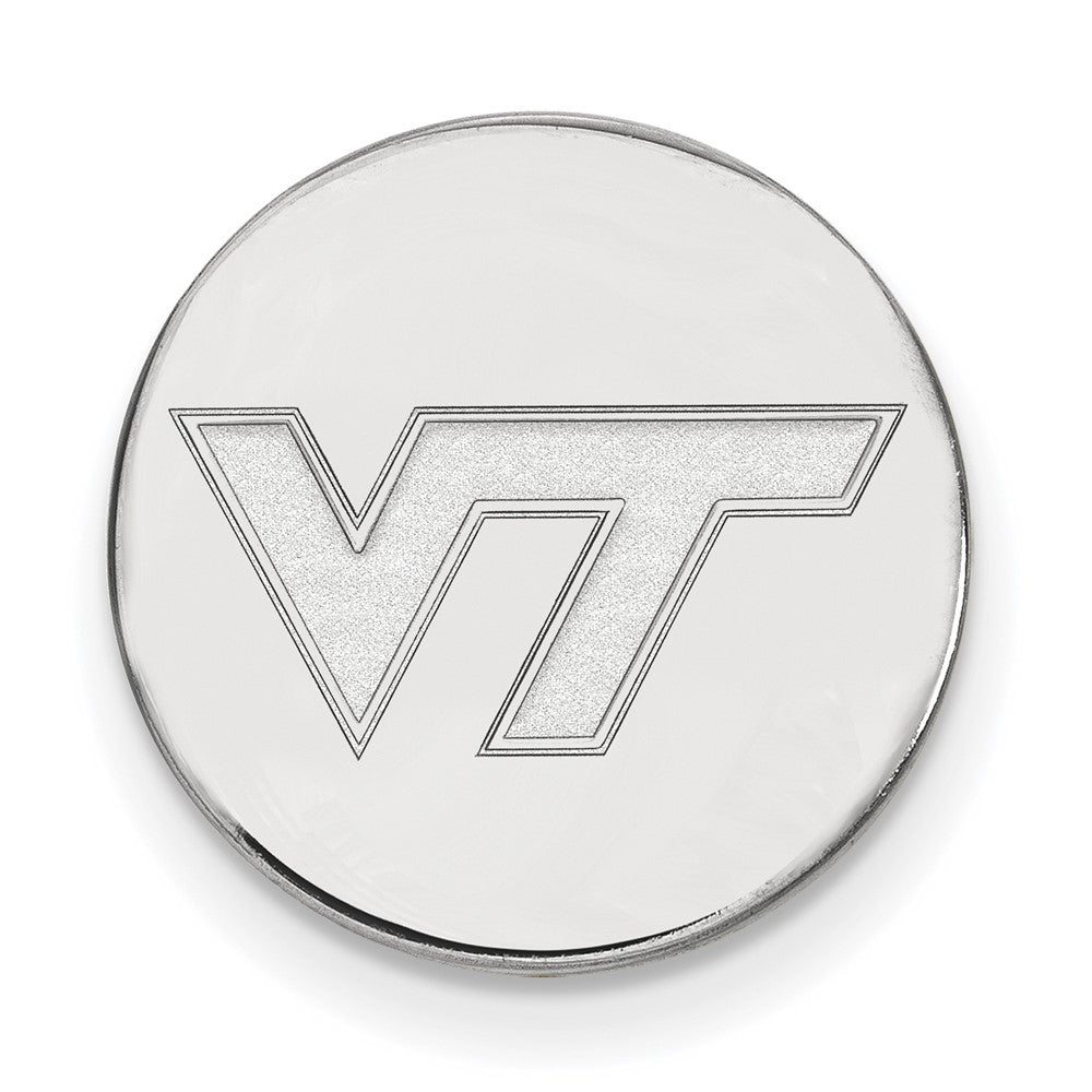 Sterling Silver Virginia Tech 15mm Disc Lapel or Tie Pin, Item M12304 by The Black Bow Jewelry Co.