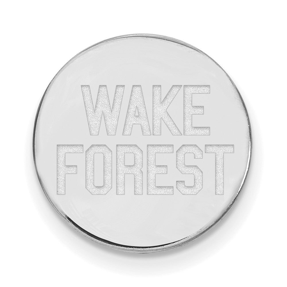 14K White Gold Wake Forest University 15mm Script Lapel or Tie Pin, Item M12306 by The Black Bow Jewelry Co.