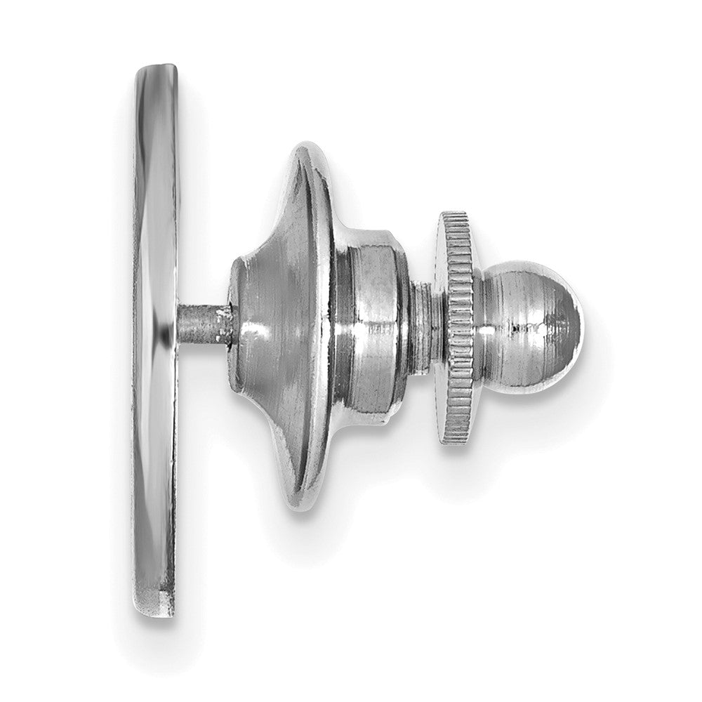 Alternate view of the 14K White Gold Wake Forest University 15mm Script Lapel or Tie Pin by The Black Bow Jewelry Co.