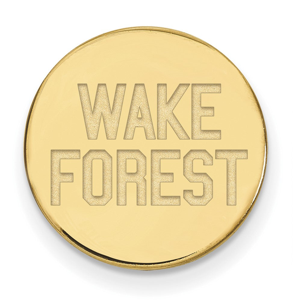 14K Yellow Gold Wake Forest University 15mm Script Lapel or Tie Pin, Item M12308 by The Black Bow Jewelry Co.