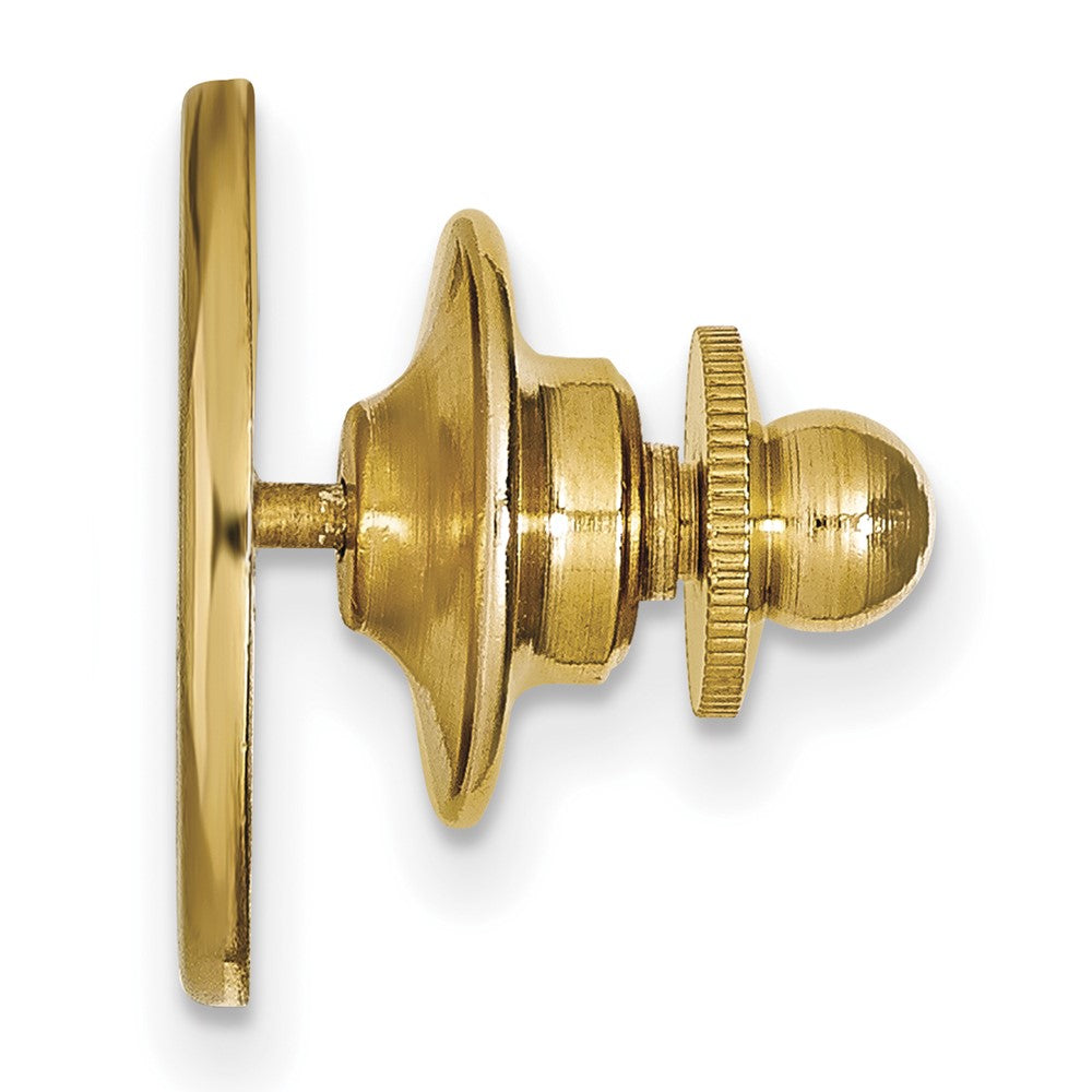 Alternate view of the 14K Yellow Gold West Virginia University 'WV' 15mm Lapel or Tie Pin by The Black Bow Jewelry Co.