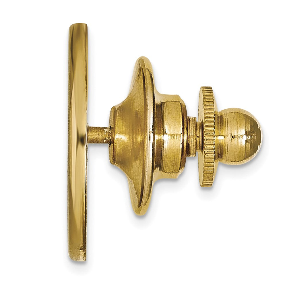 Alternate view of the 14K Gold Plated Silver West Virginia Univ. Crest 15mm Lapel or Tie Pin by The Black Bow Jewelry Co.