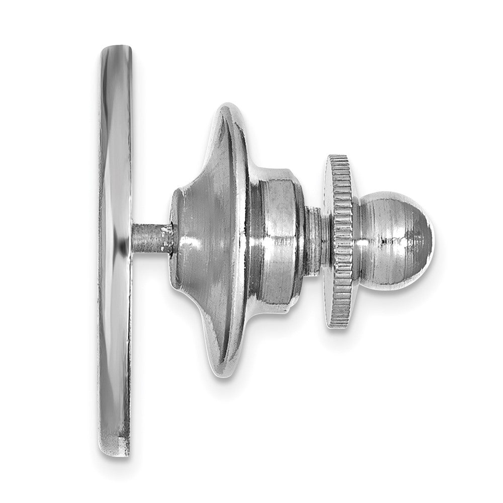 Alternate view of the Sterling Silver West Virginia University 15mm Disc Lapel or Tie Pin by The Black Bow Jewelry Co.