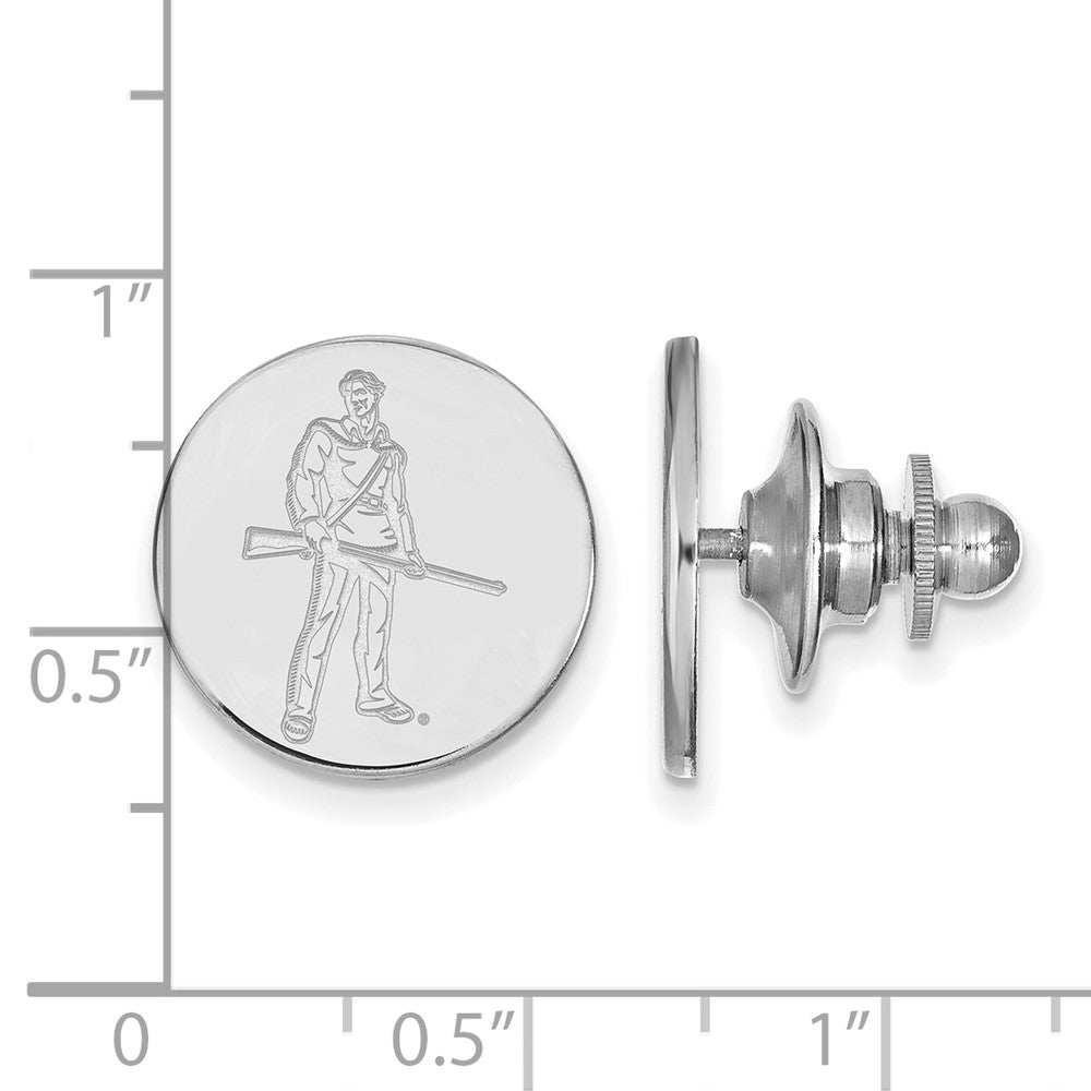 Alternate view of the Sterling Silver West Virginia University 15mm Disc Lapel or Tie Pin by The Black Bow Jewelry Co.