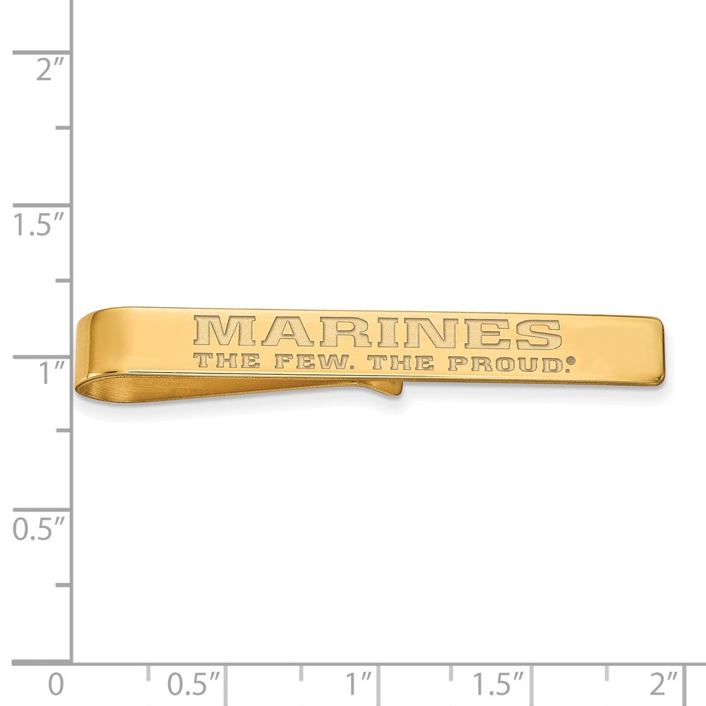 Alternate view of the 10K Yellow Gold U.S. Marine Corps Tie Bar, 6 x 49mm by The Black Bow Jewelry Co.