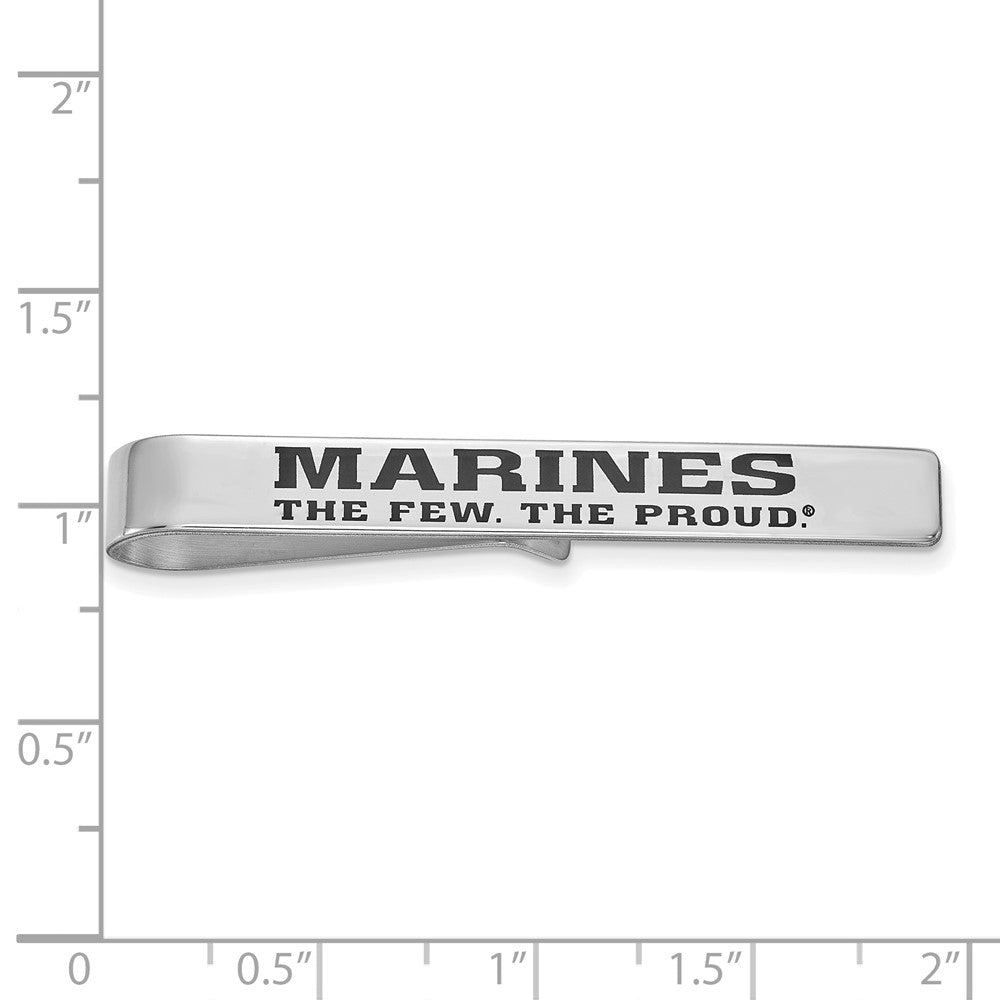 Alternate view of the Sterling Silver U.S. Marine Corps Epoxied Tie Bar, 6 x 49mm by The Black Bow Jewelry Co.