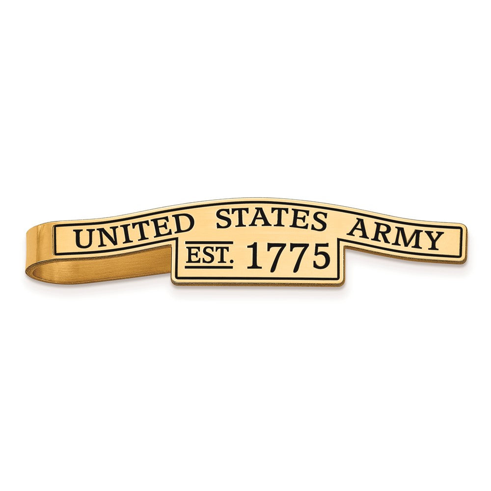 14K Yellow Gold Plated Sterling Silver U.S. Army Epoxied Tie Bar, 49mm, Item M12339 by The Black Bow Jewelry Co.