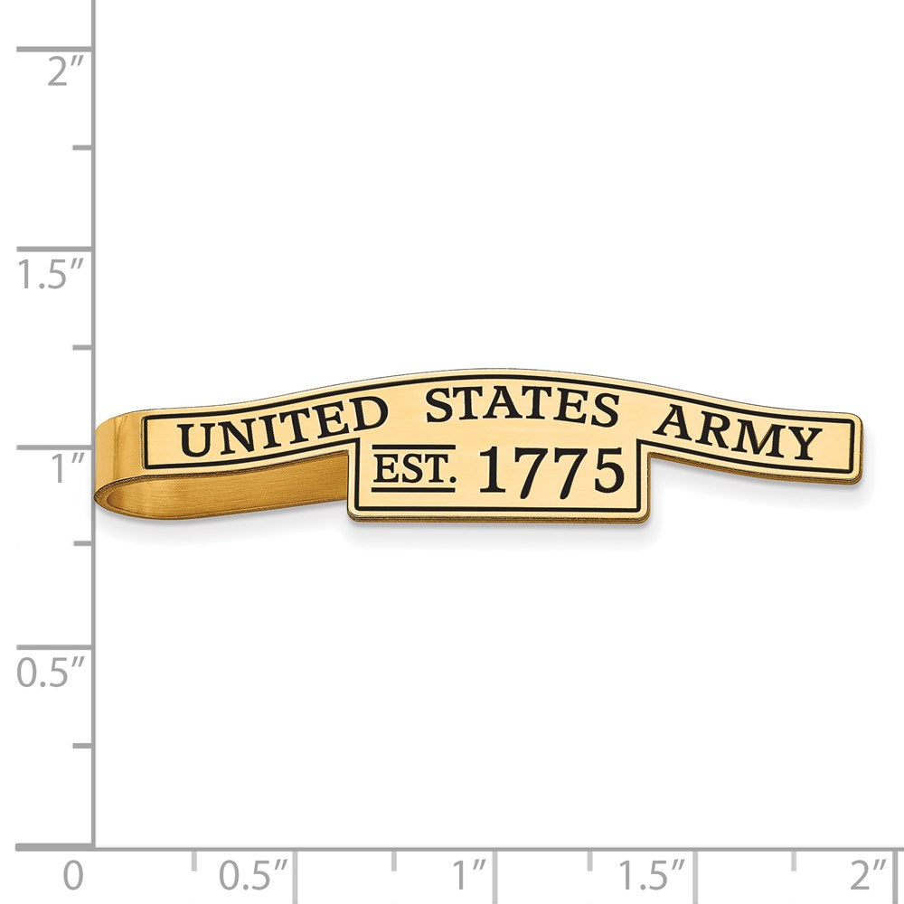 Alternate view of the 14K Yellow Gold Plated Sterling Silver U.S. Army Epoxied Tie Bar, 49mm by The Black Bow Jewelry Co.