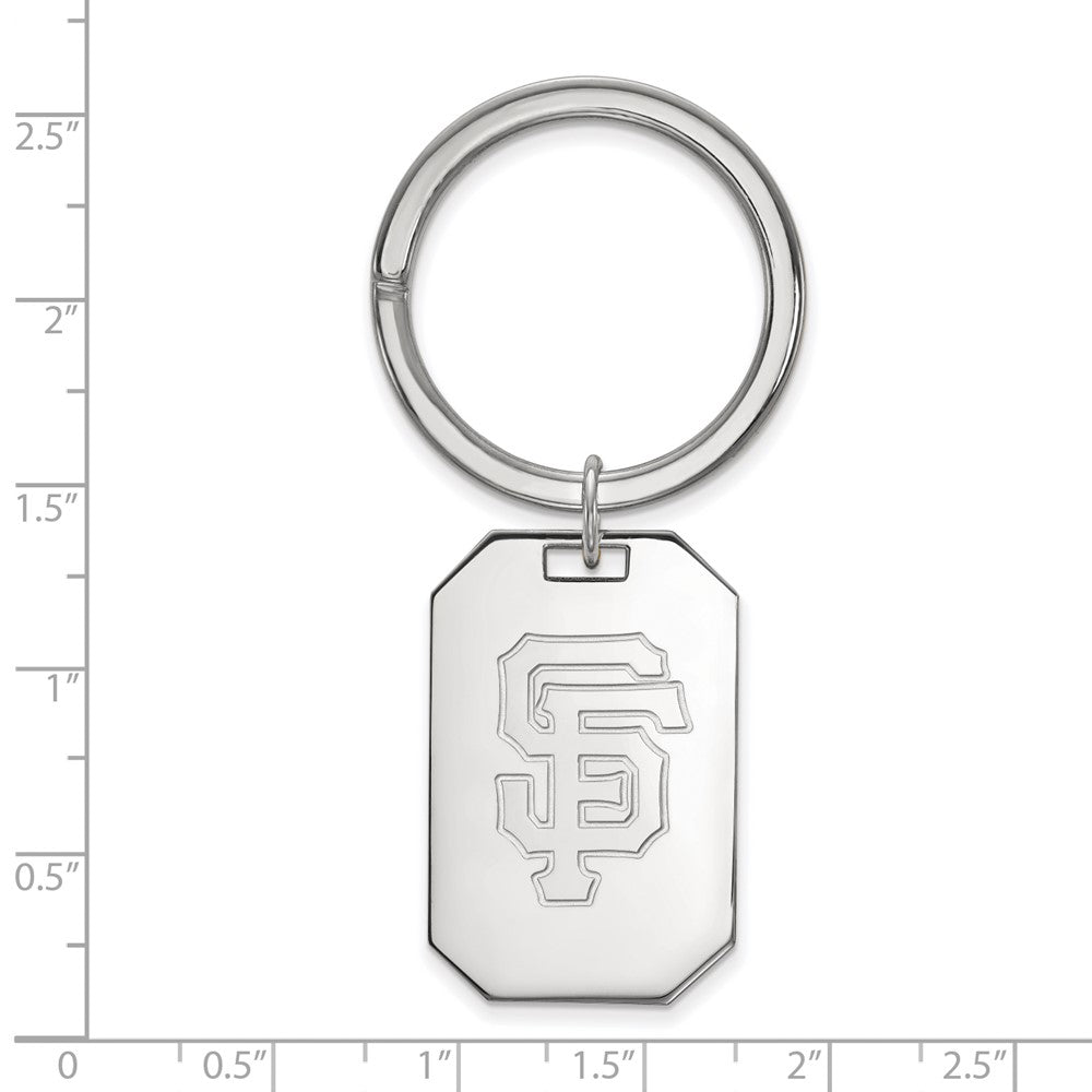 Alternate view of the Sterling Silver Rhodium Plated MLB San Francisco Giants Key Chain by The Black Bow Jewelry Co.