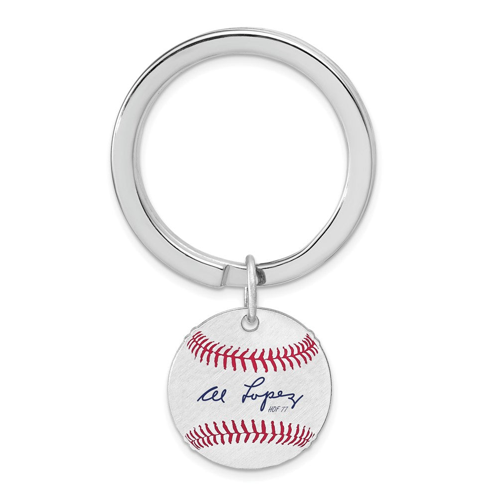Sterling Silver Al Lopez Hall of Fame Epoxy Signature Key Chain, Item M12346 by The Black Bow Jewelry Co.