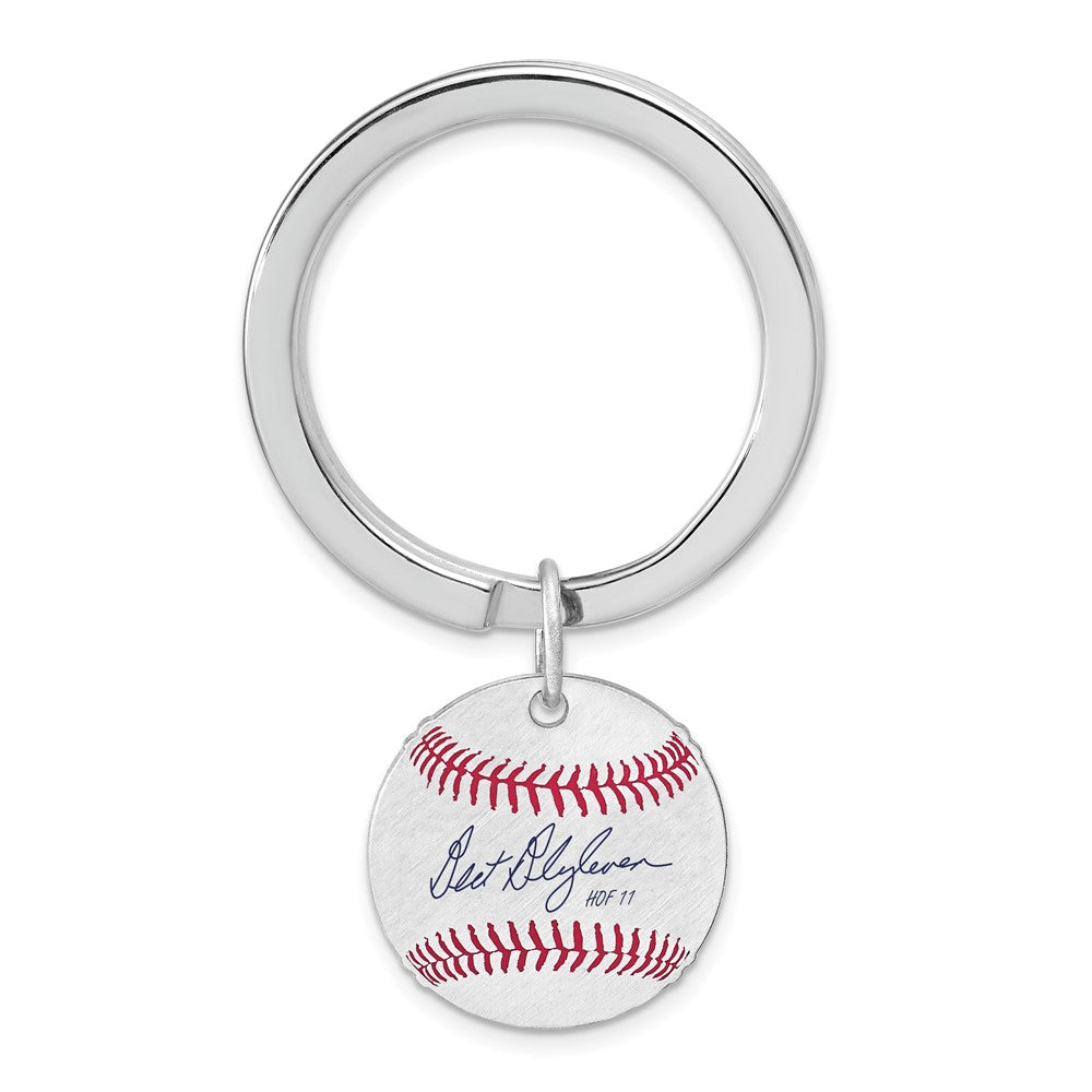 Sterling Silver Bert Blyleven Hall of Fame Epoxy Signature Key Chain, Item M12348 by The Black Bow Jewelry Co.