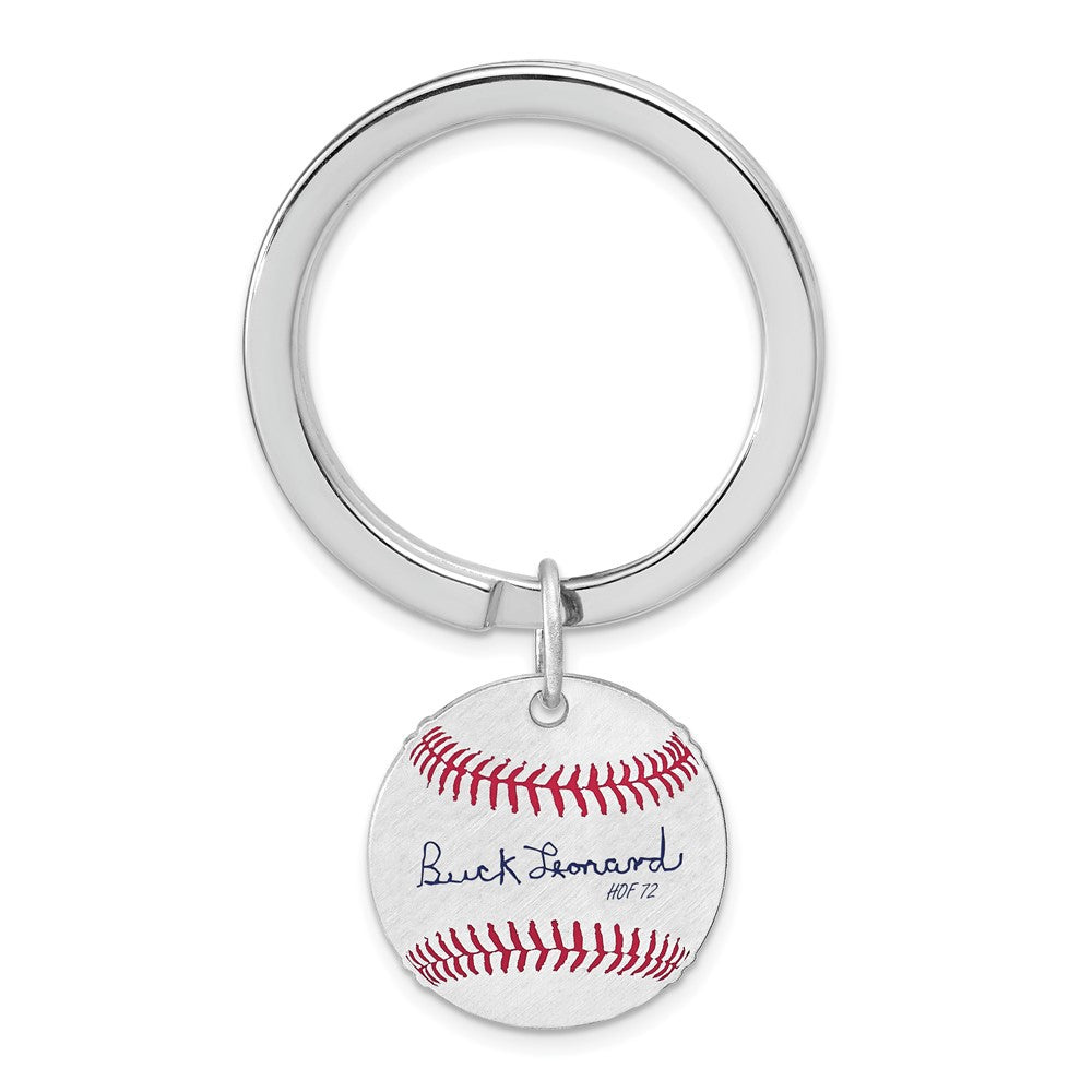Sterling Silver Buck Leonard Hall of Fame Epoxy Signature Key Chain, Item M12352 by The Black Bow Jewelry Co.