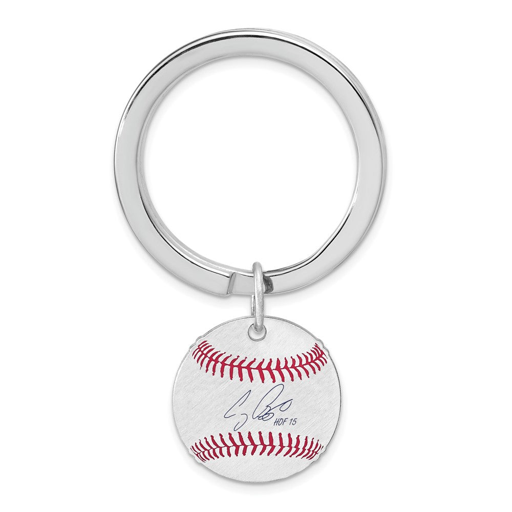 Sterling Silver Craig Biggio Hall of Fame Epoxy Signature Key Chain, Item M12358 by The Black Bow Jewelry Co.