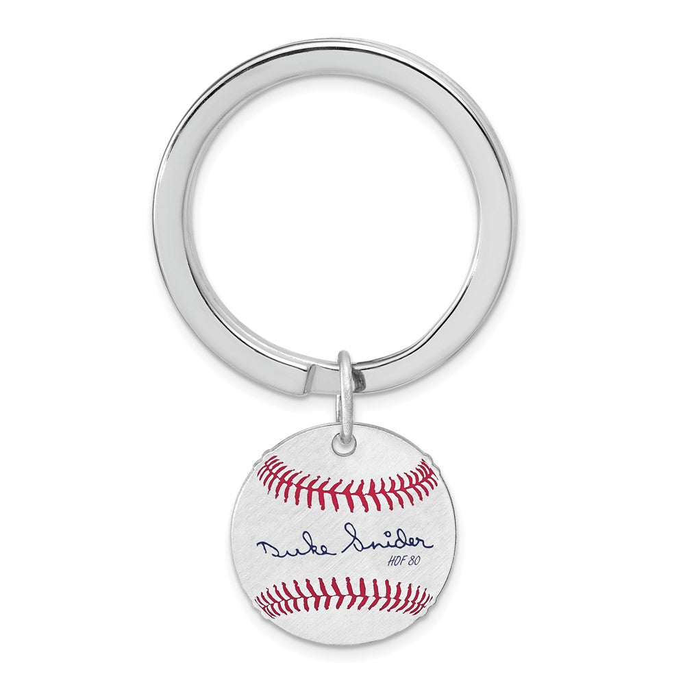 Sterling Silver Duke Snider Hall of Fame Epoxy Signature Key Chain, Item M12360 by The Black Bow Jewelry Co.