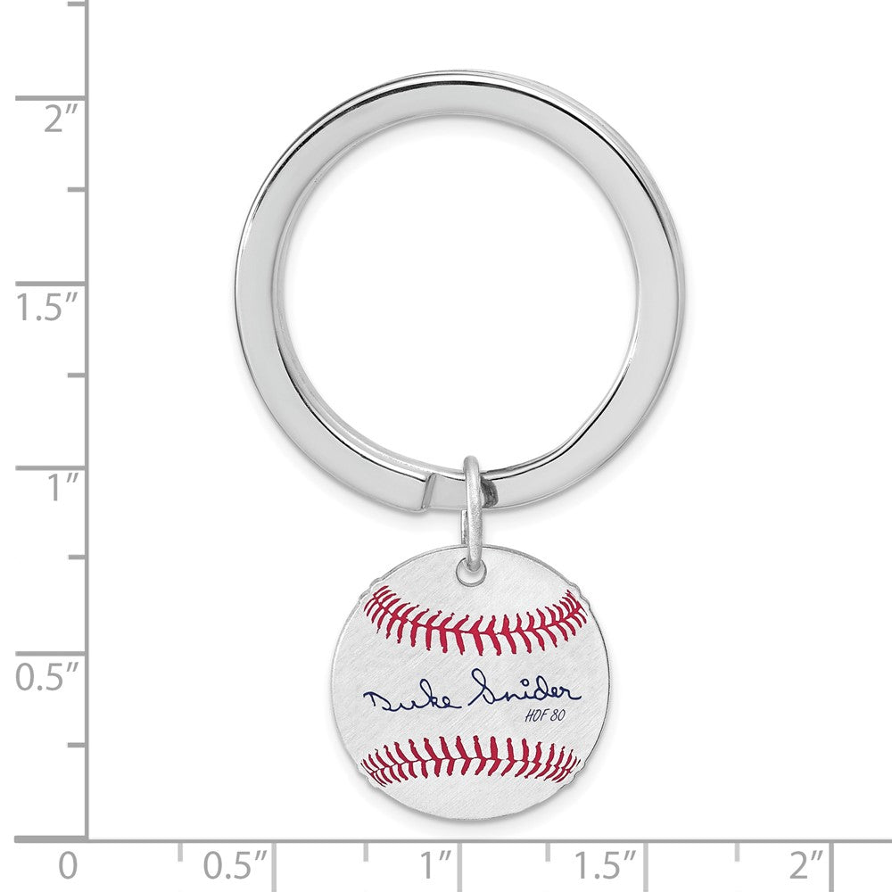 Alternate view of the Sterling Silver Duke Snider Hall of Fame Epoxy Signature Key Chain by The Black Bow Jewelry Co.
