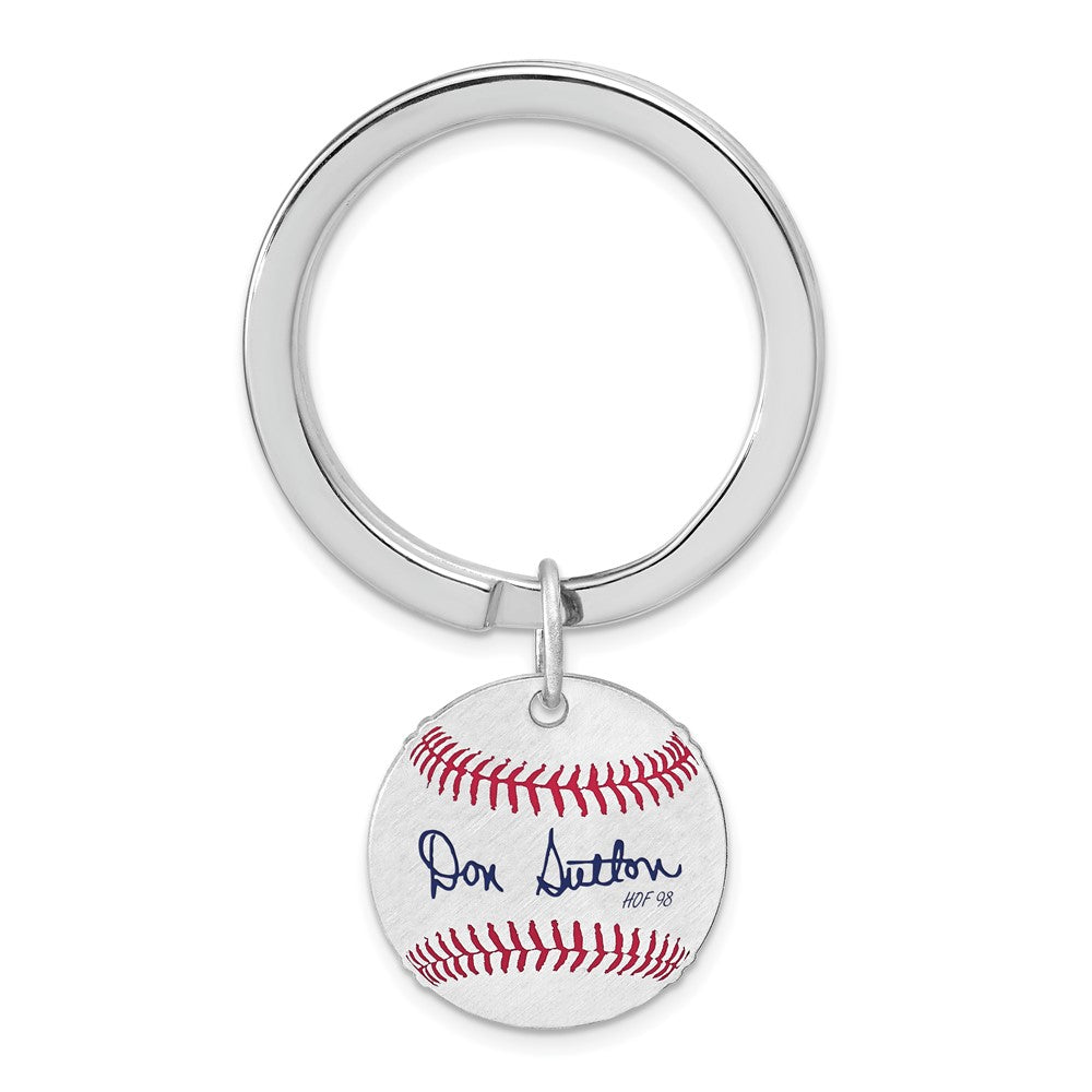 Sterling Silver Don Sutton Hall of Fame Epoxy Signature Key Chain, Item M12361 by The Black Bow Jewelry Co.
