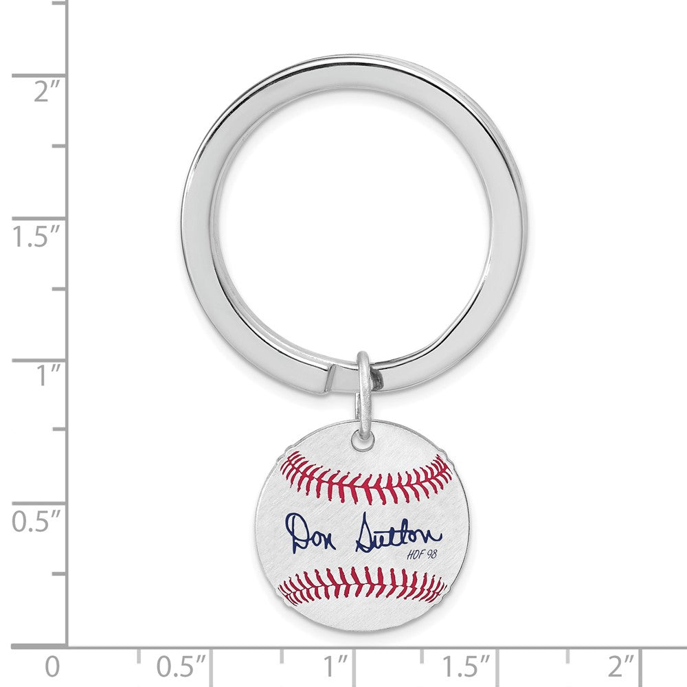 Alternate view of the Sterling Silver Don Sutton Hall of Fame Epoxy Signature Key Chain by The Black Bow Jewelry Co.