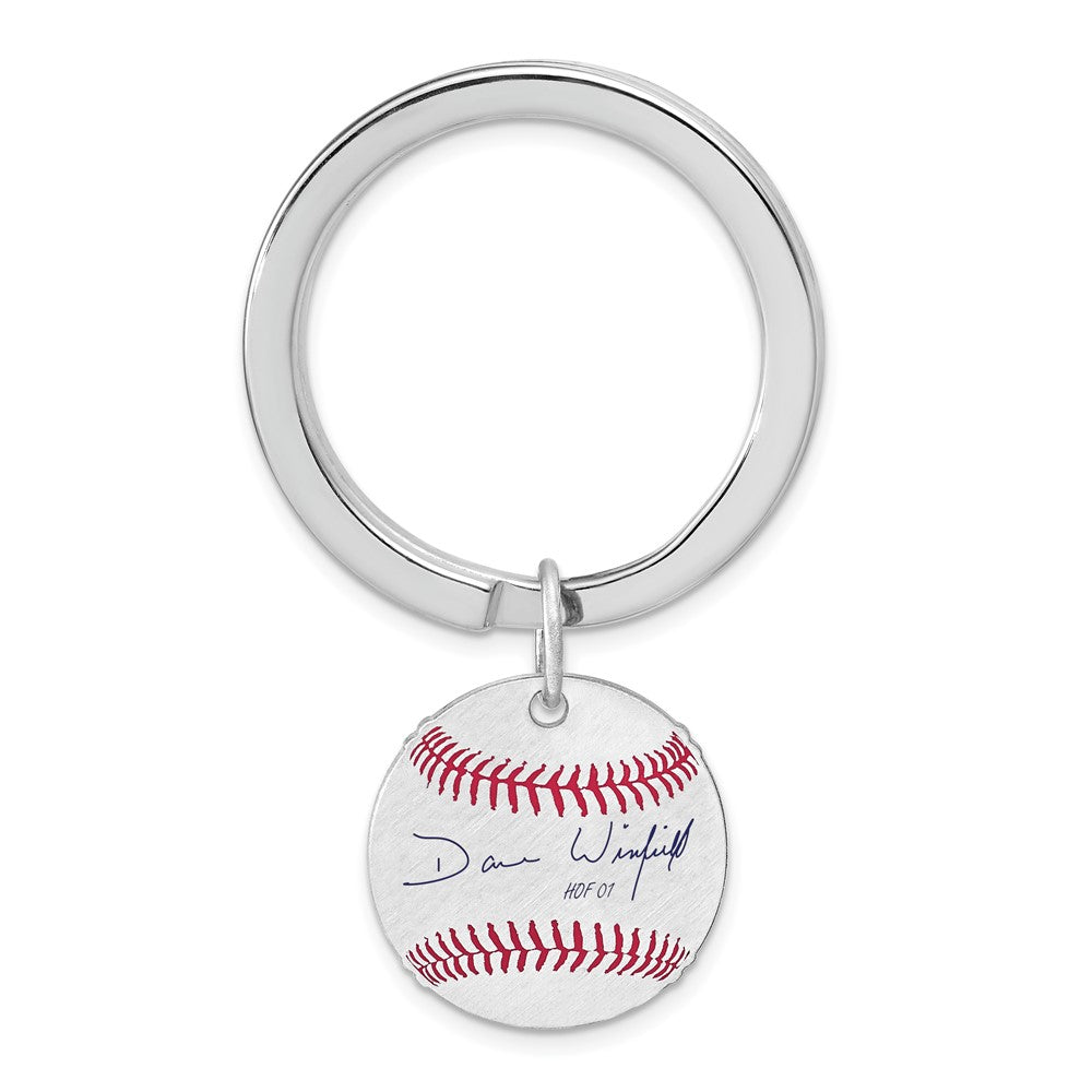 Sterling Silver Dave Winfield Hall of Fame Epoxy Signature Key Chain, Item M12362 by The Black Bow Jewelry Co.