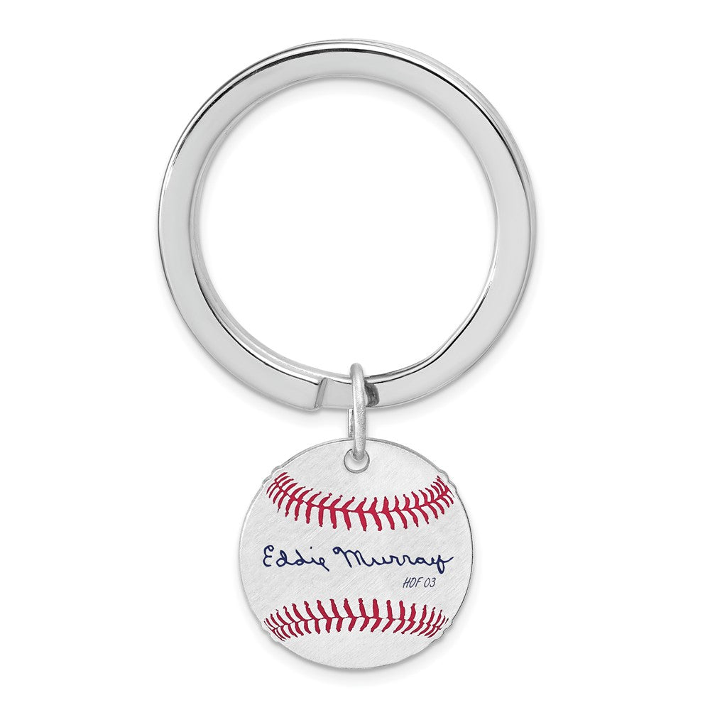 Sterling Silver Eddie Murray Hall of Fame Epoxy Signature Key Chain, Item M12364 by The Black Bow Jewelry Co.