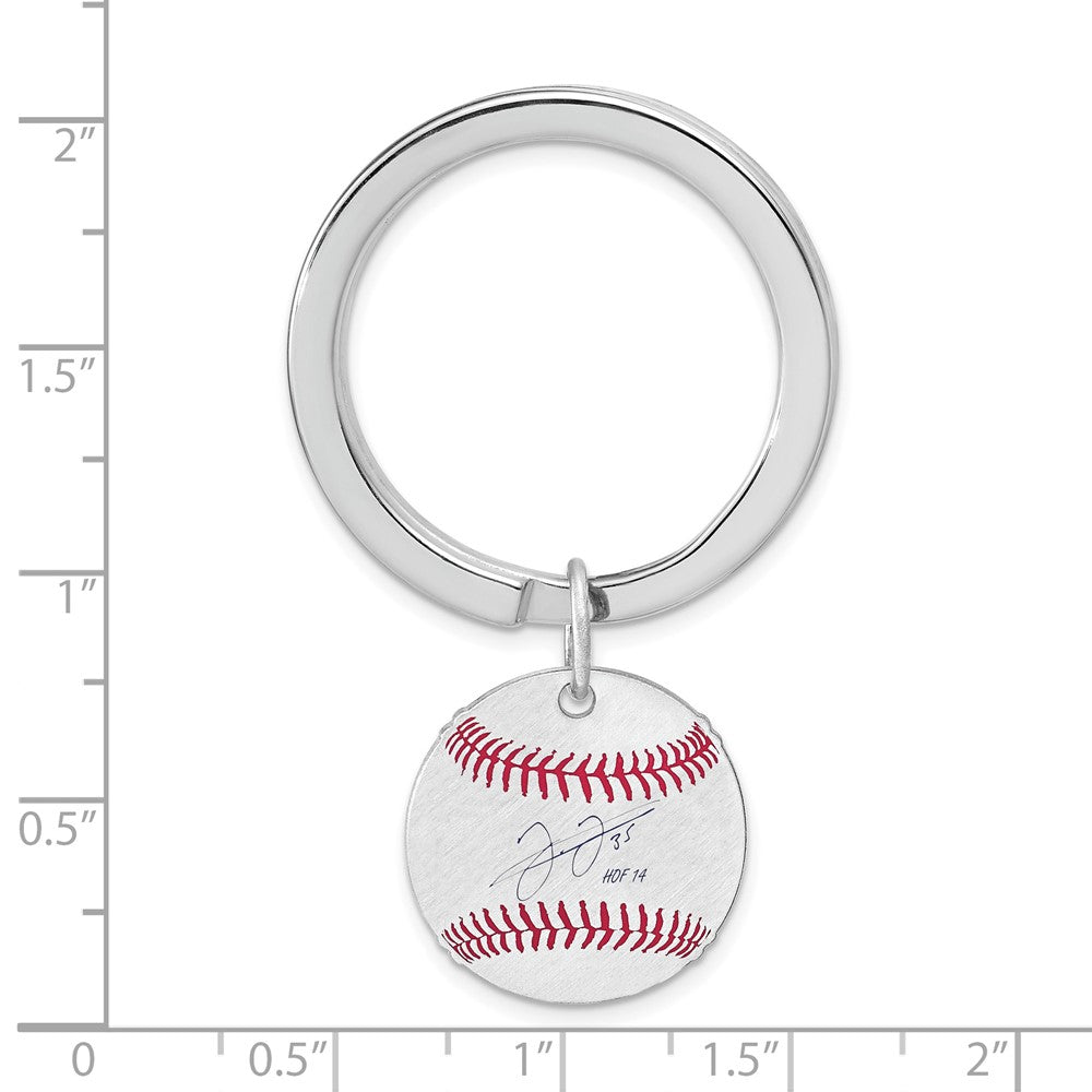 Alternate view of the Sterling Silver Frank Thomas Hall of Fame Epoxy Signature Key Chain by The Black Bow Jewelry Co.