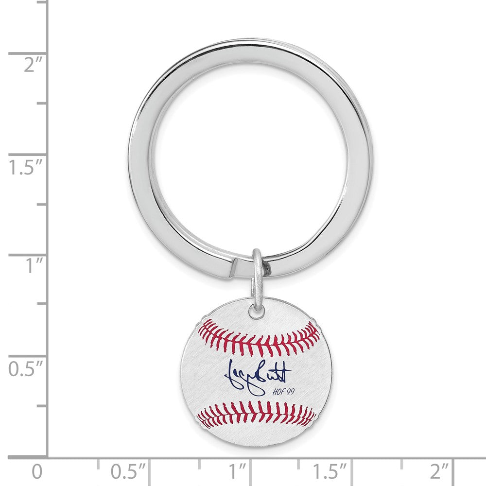 Alternate view of the Sterling Silver George Brett Hall of Fame Epoxy Signature Key Chain by The Black Bow Jewelry Co.