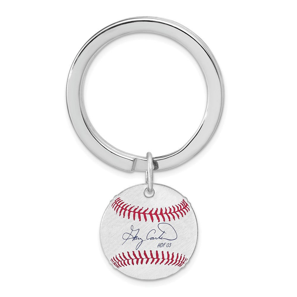 Sterling Silver Gary Carter Hall of Fame Epoxy Signature Key Chain, Item M12372 by The Black Bow Jewelry Co.