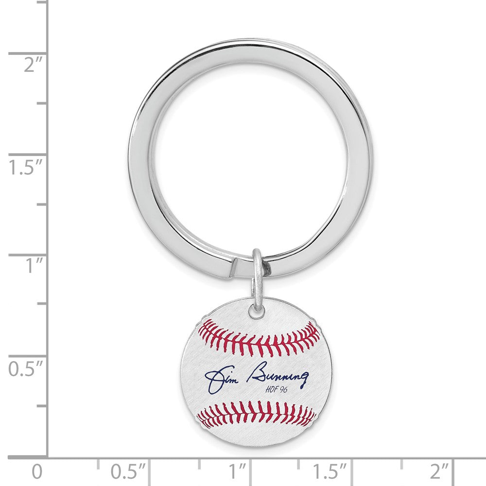 Alternate view of the Sterling Silver Jim Bunning Hall of Fame Epoxy Signature Key Chain by The Black Bow Jewelry Co.