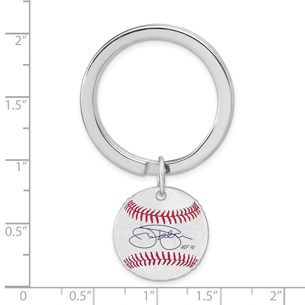 Alternate view of the Sterling Silver Jim Palmer Hall of Fame Epoxy Signature Key Chain by The Black Bow Jewelry Co.