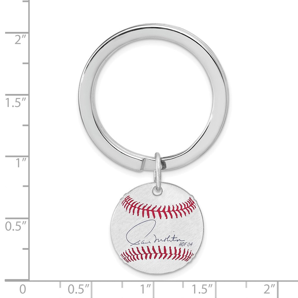 Alternate view of the Sterling Silver Paul Molitor Hall of Fame Epoxy Signature Key Chain by The Black Bow Jewelry Co.