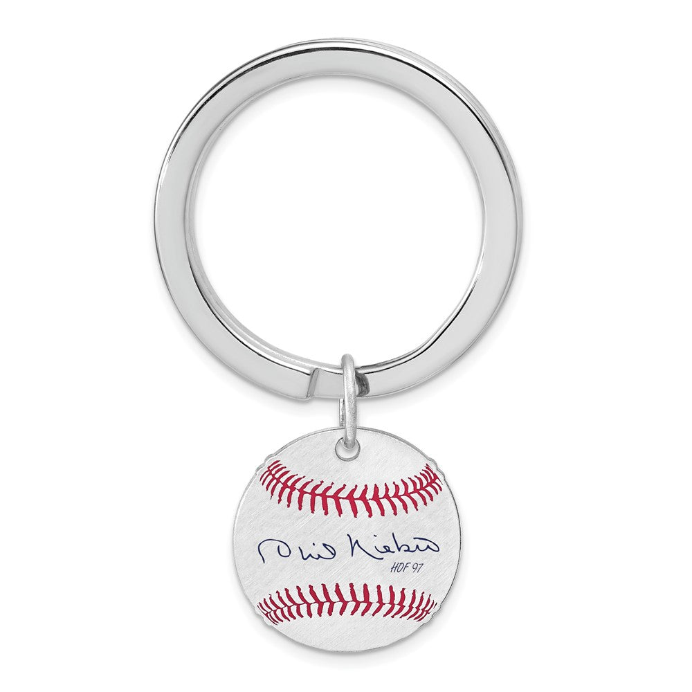 Sterling Silver Phil Niekro Hall of Fame Epoxy Signature Key Chain, Item M12397 by The Black Bow Jewelry Co.
