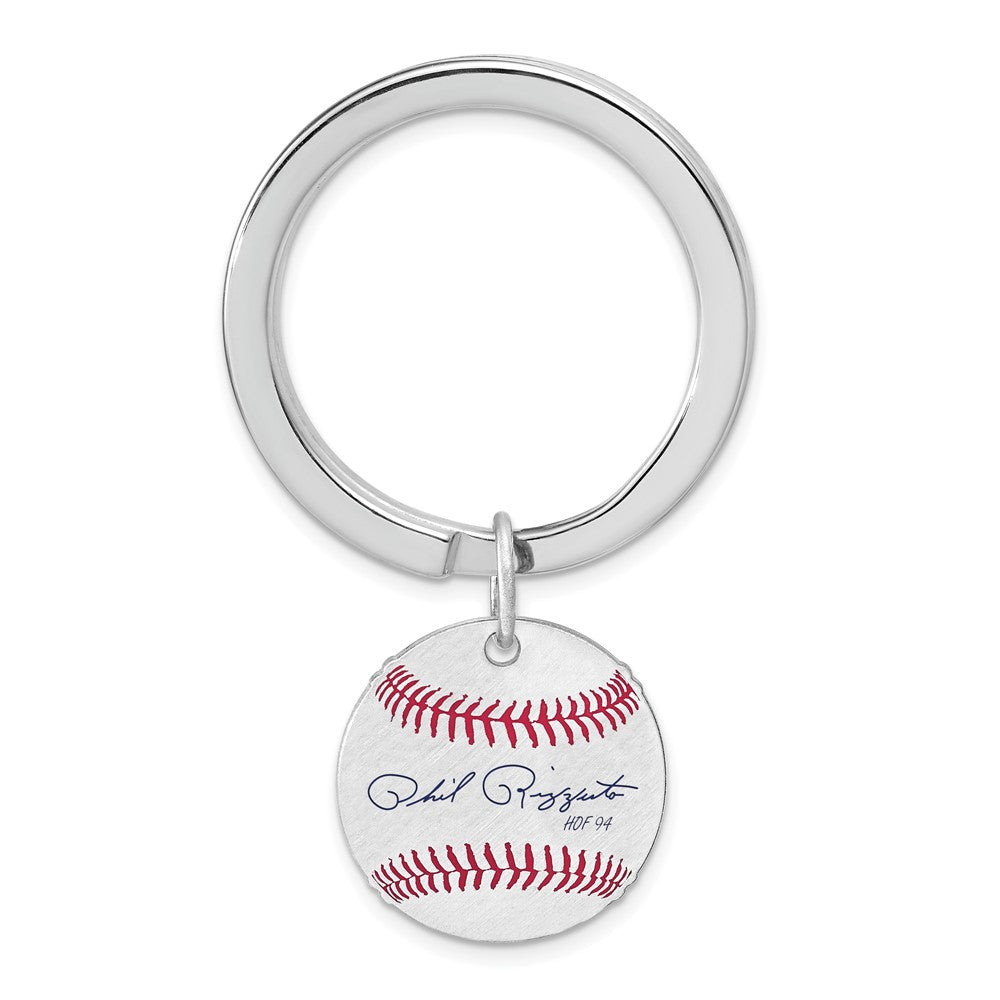 Sterling Silver Phil Rizzuto Hall of Fame Epoxy Signature Key Chain, Item M12398 by The Black Bow Jewelry Co.