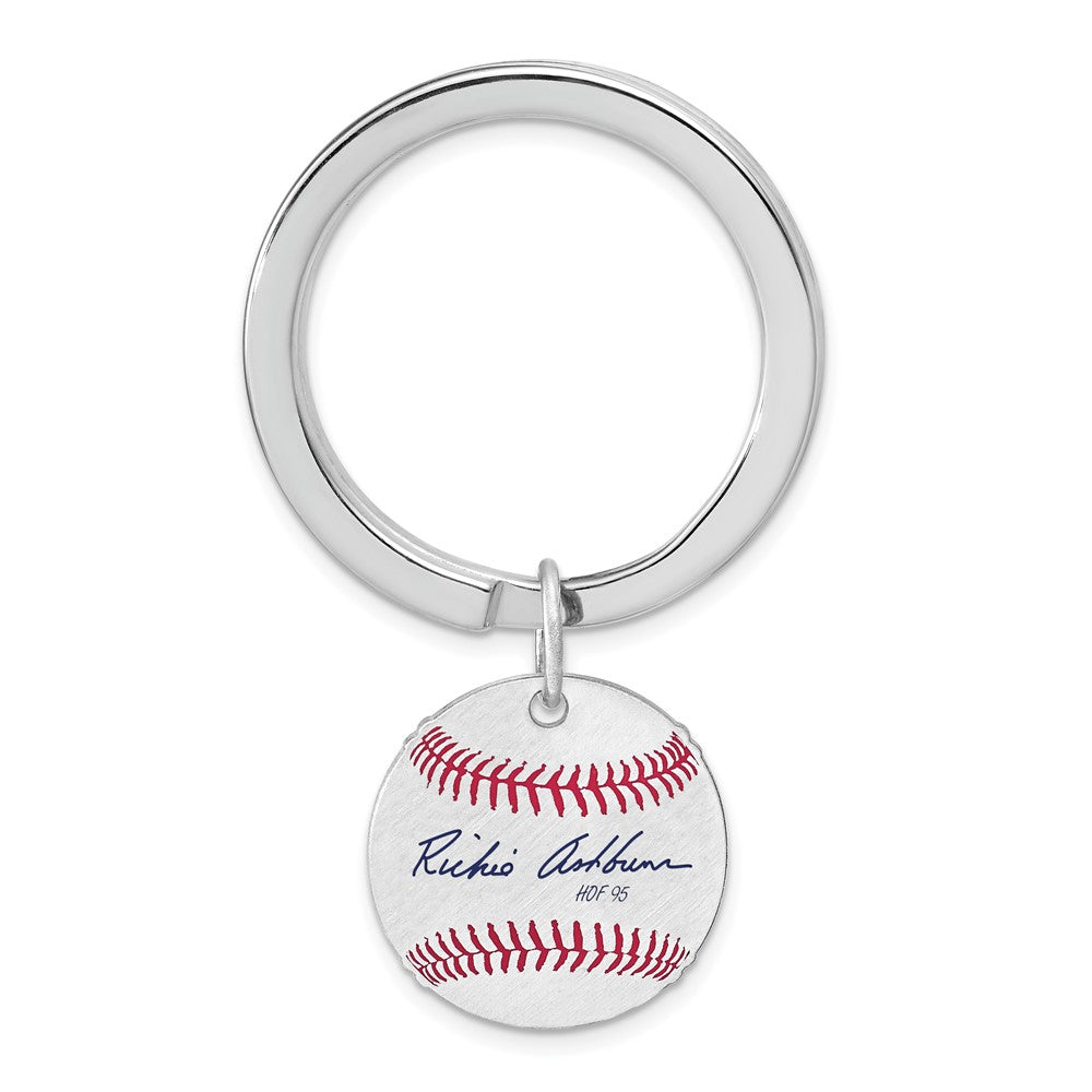 Sterling Silver Richie Ashburn Hall of Fame Epoxy Signature Key Chain, Item M12400 by The Black Bow Jewelry Co.