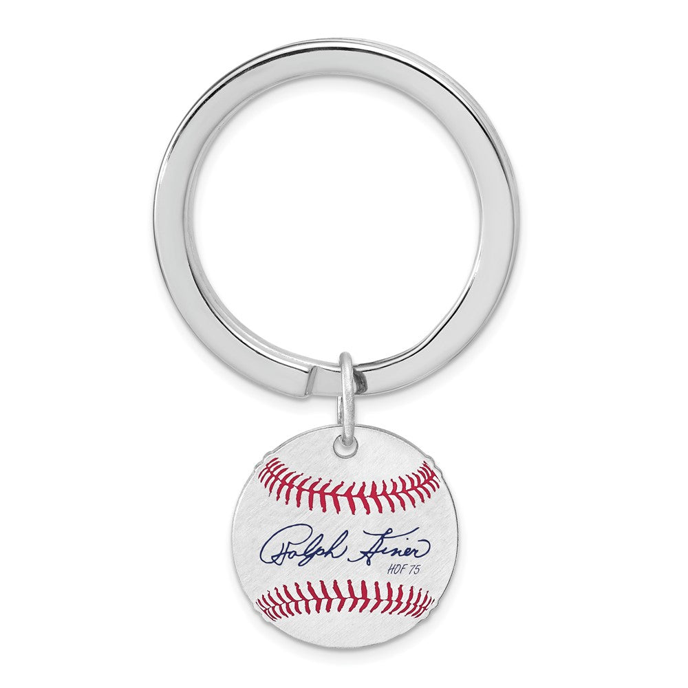Sterling Silver Ralph Kiner Hall of Fame Epoxy Signature Key Chain, Item M12405 by The Black Bow Jewelry Co.