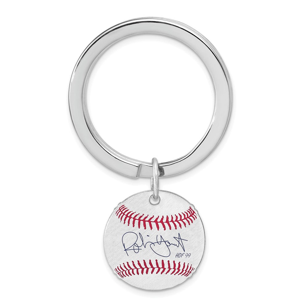 Sterling Silver Robin Yount Hall of Fame Epoxy Signature Key Chain, Item M12409 by The Black Bow Jewelry Co.