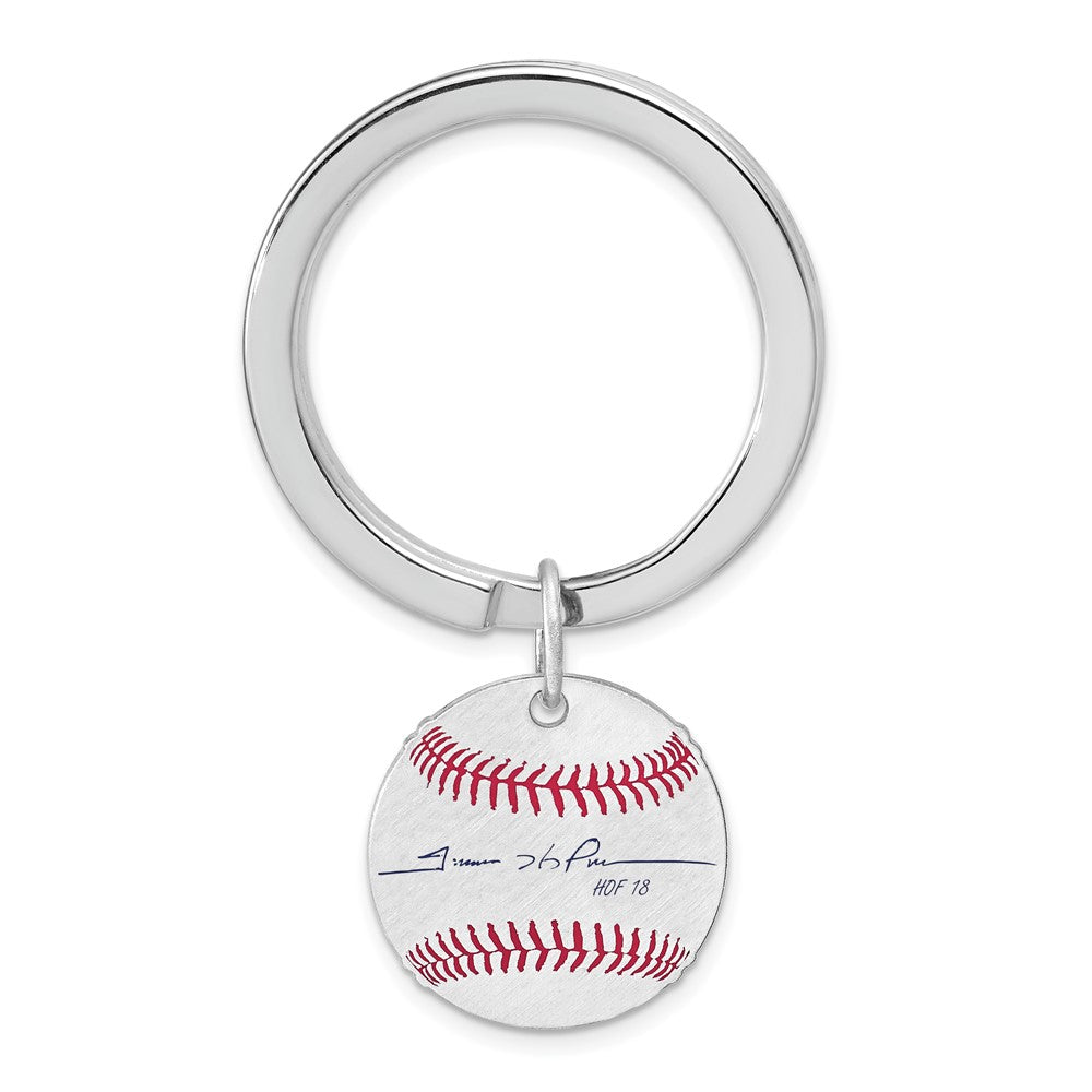 Sterling Silver Trevor Hoffman Hall of Fame Epoxy Signature Key Chain, Item M12412 by The Black Bow Jewelry Co.