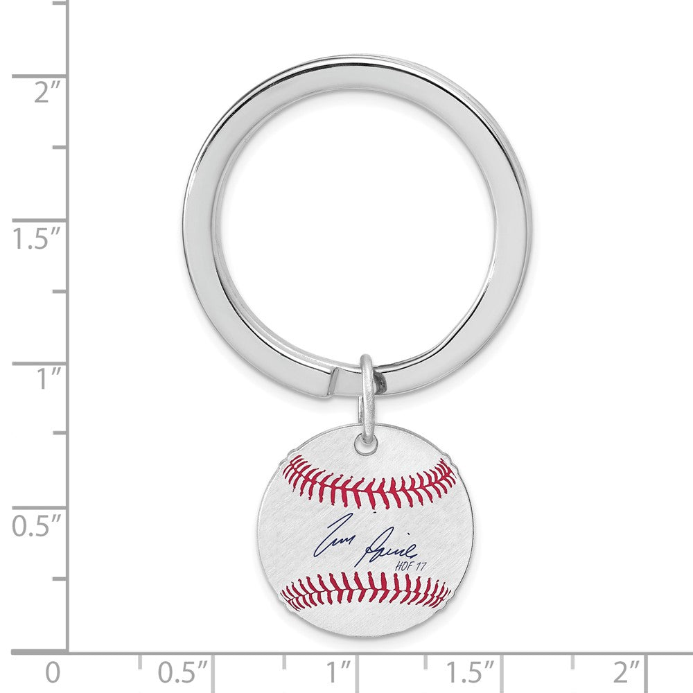 Alternate view of the Sterling Silver Tim Raines Hall of Fame Epoxy Signature Key Chain by The Black Bow Jewelry Co.