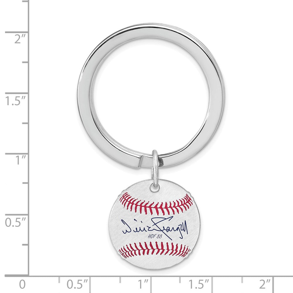 Alternate view of the Sterling Silver Willie Stargell Hall of Fame Epoxy Signature Key Chain by The Black Bow Jewelry Co.