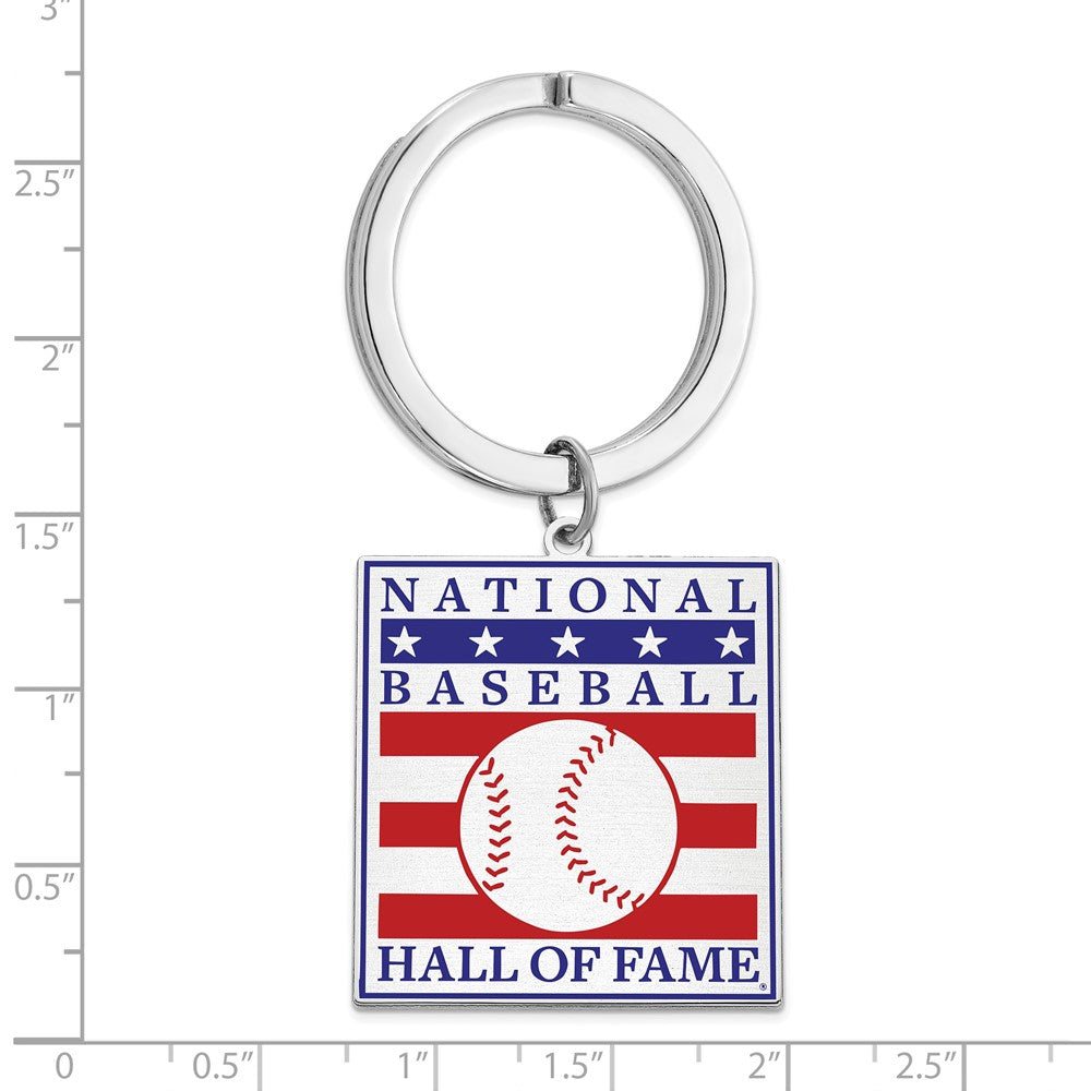 Alternate view of the Sterling Silver National Baseball Hall of Fame Epoxy Key Chain by The Black Bow Jewelry Co.