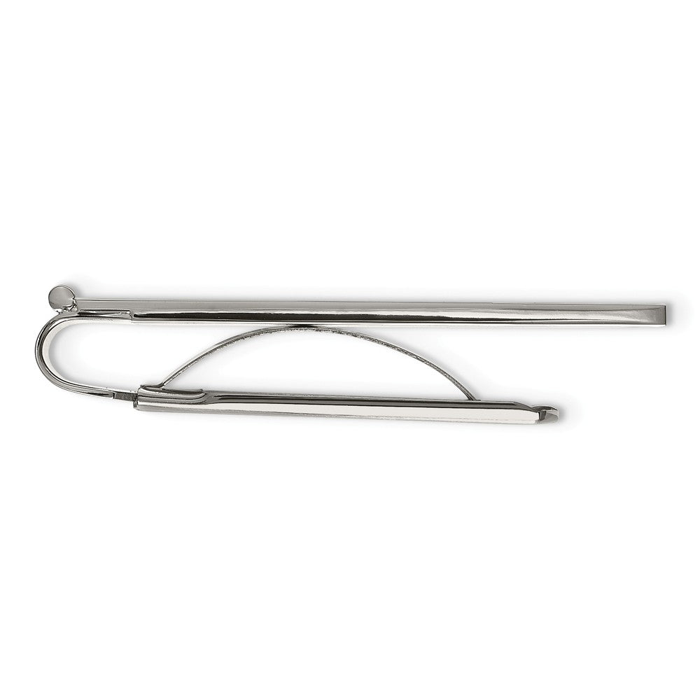 Alternate view of the Men&#39;s Stainless Steel Striped Money Clip by The Black Bow Jewelry Co.